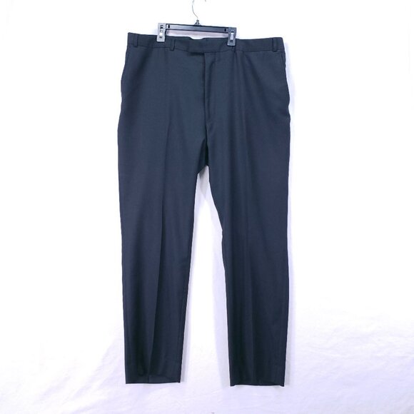 Kenneth Cole New York Black Wool Cashmere Suit Dress Pants Trousers Size 50L W44 - Picture 1 of 13
